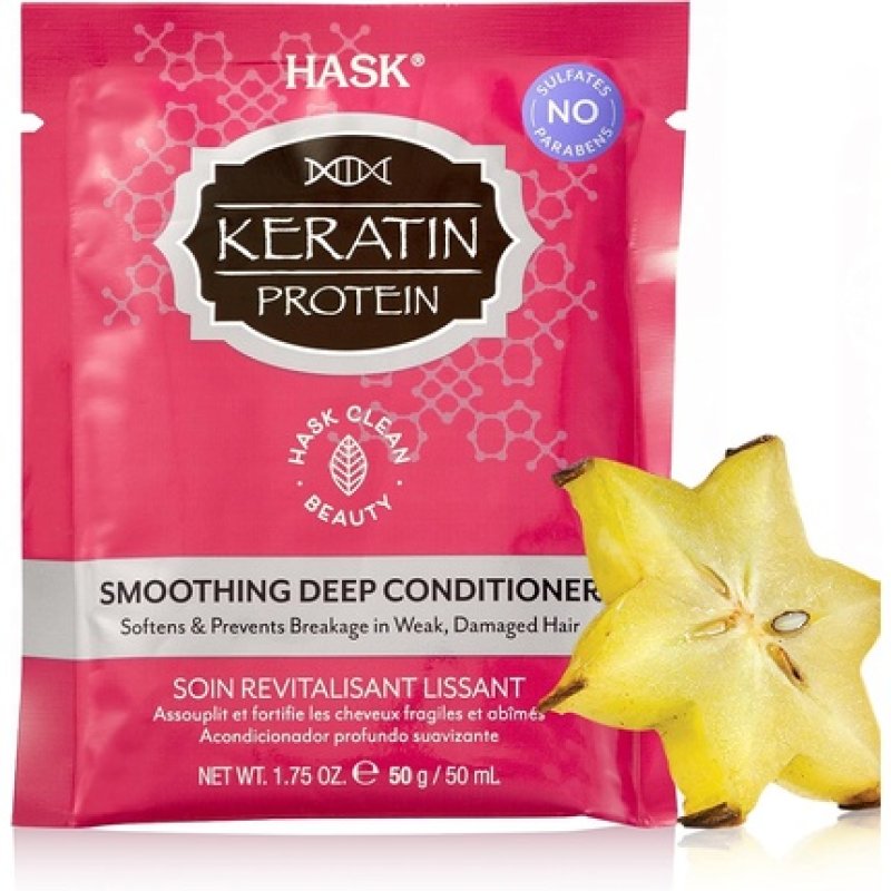 HASK Keratin Protein Smoothing Deep Conditioner Sachet for All Hair Types 50ml