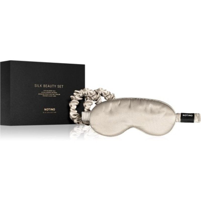 Notino Silk Collection Sleeping Mask & Scrunchies Set - Cream