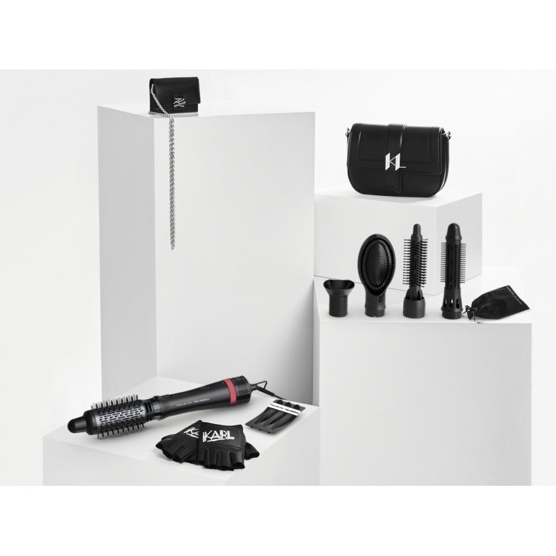 Rowenta x Karl Lagerfeld CF311L Curls Forever Curling Iron 10mm Diameter 180°C Keratin & Glow Coating Black/Red - New