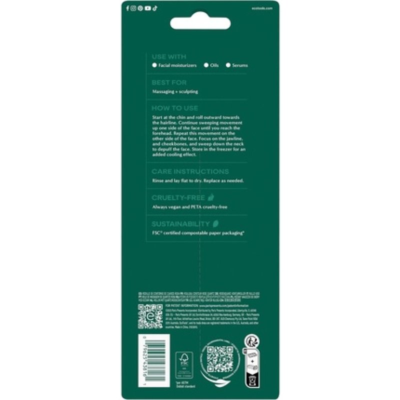 EcoTools Rose Quartz Contour Roller Skincare Sculpting Tool Facial Roller for Depuffing Calming Skin Unique Ball Shape