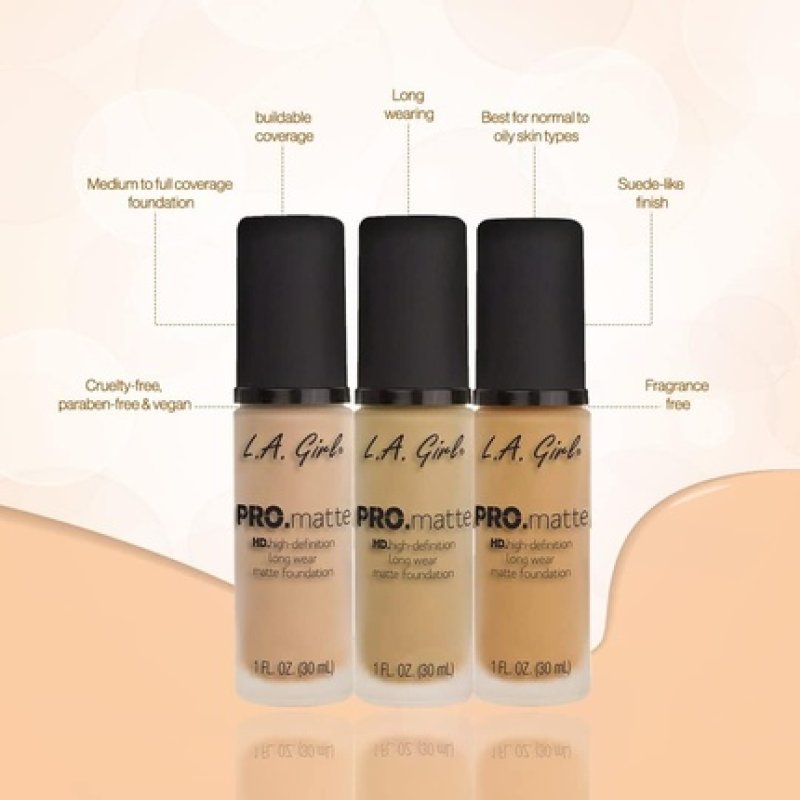 LA Girl PRO Matte HD High-Definition Long Wear Matte Foundation Bisque