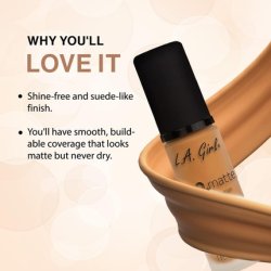 LA Girl PRO.matte HD Long Wear Matte Foundation GLM671 Ivory GLM680 Golden Bronze