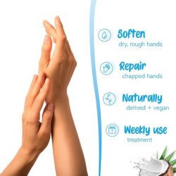 7th Heaven Softening Coconut Hand Mask Hand Moisturizer Gloves with Shea Butter and Argan Oil to Soften Dry Rough and