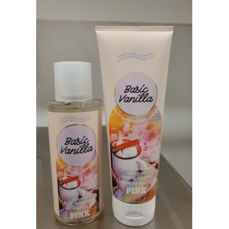 Victoria's Secret Pink Basic Vanilla Toasted Marshmallow Mist & Lotion Set