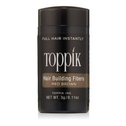 Toppik Hair Building Fibres Powder Medium Brown for Thicker-looking Hairline Crown and Beard Instant Thinning Concealer