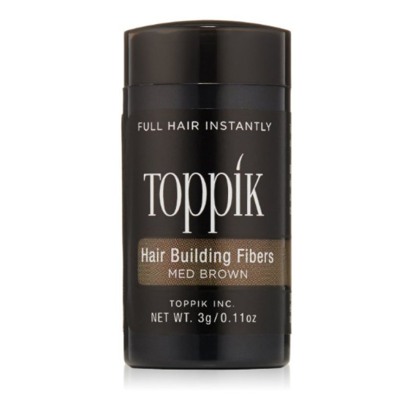 Toppik Hair Building Fibres Powder Medium Brown for Thicker-looking Hairline Crown and Beard Instant Thinning Concealer
