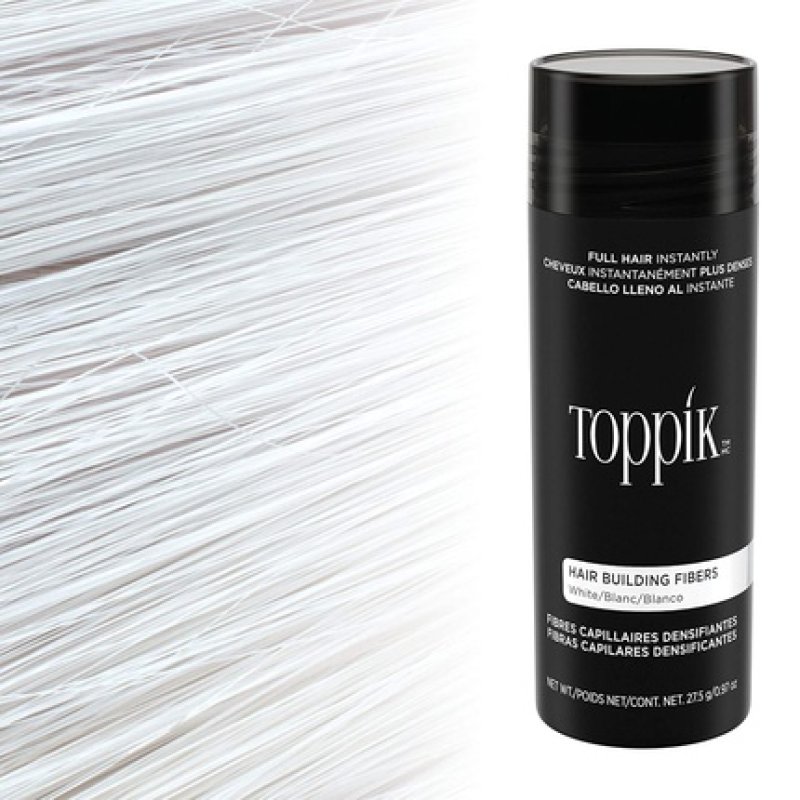 Toppik Hair Building Fibers 55g Instantly Thicker Fuller Looking Hair 9 Shades for Men & Women White
