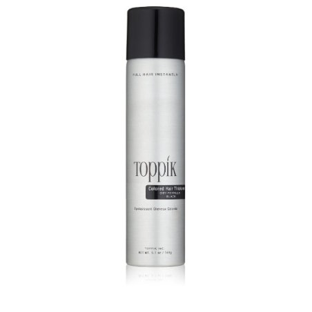 Toppik Colored Hair Thickener Dark Brown Hair Spray for Thinning Hair 5.1oz - Black