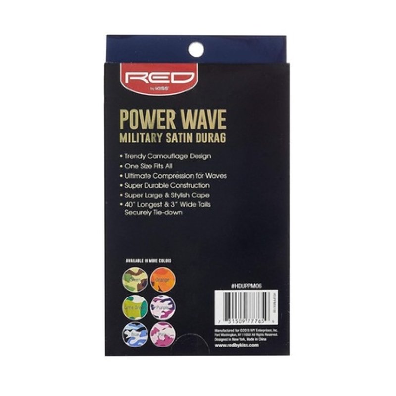 Red By Kiss Power Wave Military Satin Durag 360 Camo Pink