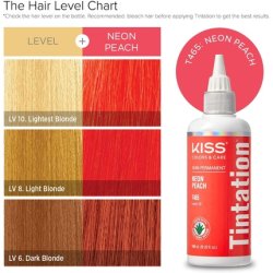 Kiss Tintation Semi-Permanent Hair Colour with Argan Oil and Aloe Vera - Neon Peach