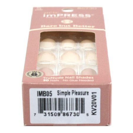 Kiss Bare But Better Short Simple Pleasure Nails 30 Count - Pack of 3