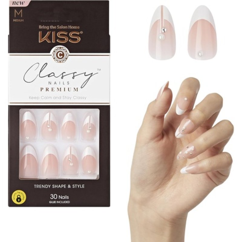 Kiss Classy Nails Premium Press-On Nails with Nail Glue