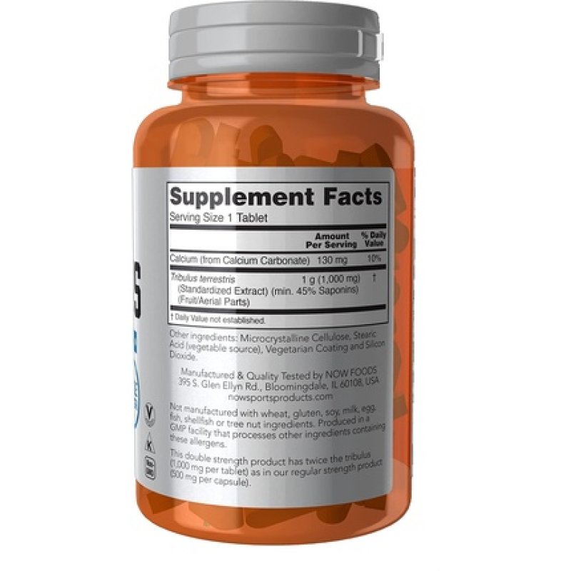 NOW Sports Nutrition Tribulus Terrestris Double Strength Men's Health 90 Tablets
