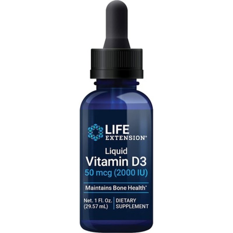 Life Extension Liquid Vitamin D3 50mcg (2000IU) Supplement 1 fl. Oz. - 850 Servings