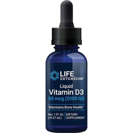 Life Extension Liquid Vitamin D3 50mcg (2000IU) Supplement 1 fl. Oz. - 850 Servings