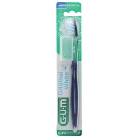 Gum Original White Medium Toothbrush 563 - Removes Tooth Stains Easier