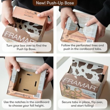 Framar Cow Print Embossed Pop Up Hair Foil for Highlighting Colouring