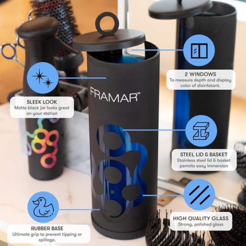 Framar Disinfectant Jar for Salon and Barber