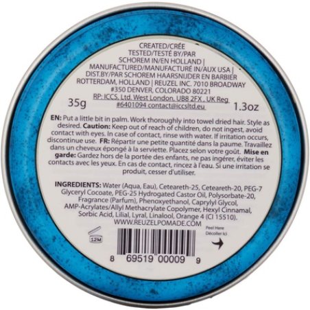 Lard Pomade Blue Strong Hold High Sheen Water Soluble, Individually Packed 1 X