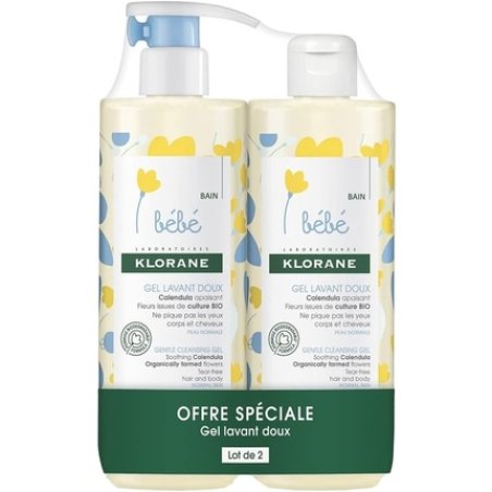 Klorane Baby Gentle Cleansing Gel 500ml - Pack of 2