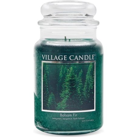 Village Candle Balsam Fir Large Apothecary Jar Scented Candle 21.25 oz Green