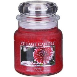 Village Candle Dahlia Glass Jar Red 9.8 x 9.5 x 10.1 cm