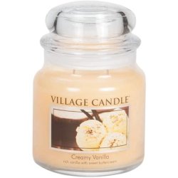 Village Candle Creamy Vanilla 16oz Glass Jar Scented Candle - Medium Ivory