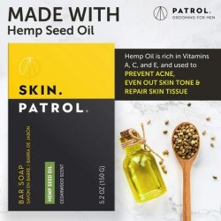 Skin Patrol Activated Soap Bar - Sulfate-Free Paraben-Free Hemp Seed Oil 5.2oz
