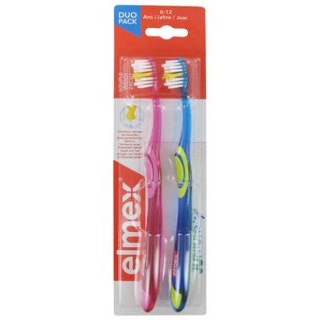 Elmex Junior Toothbrushes Soft Duo Pack for Ages 6-12