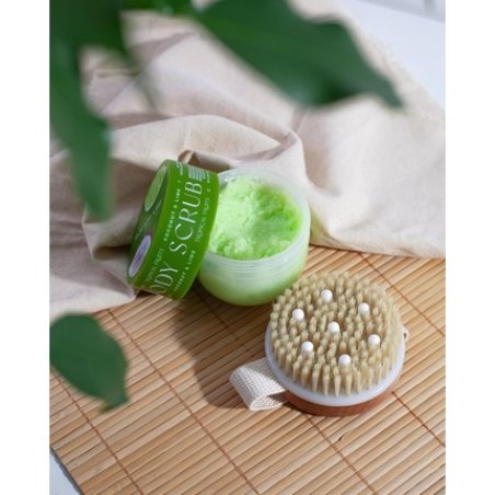 Tropical Fruits Gentle Exfoliating Sugary Scrub & Brush Coconut and Lime 150g