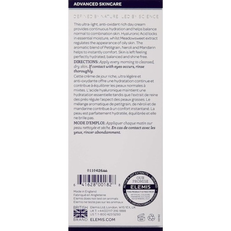 ELEMIS Hydra-Balance Day Cream Lightweight Moisturizer for Normal and Combination Skin 50ml