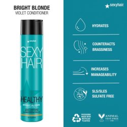 SexyHair Healthy Bright Blonde Violet Shampoo/Conditioner Helps Counteract Brassiness SLS and SLES Sulfate Free 10.1 fl