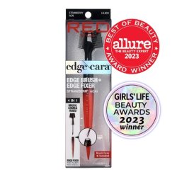 RED by Kiss Edge Cara 4 in 1 Edge Brush Comb Boar Bristles with Edge Fixer Strawberry Acai