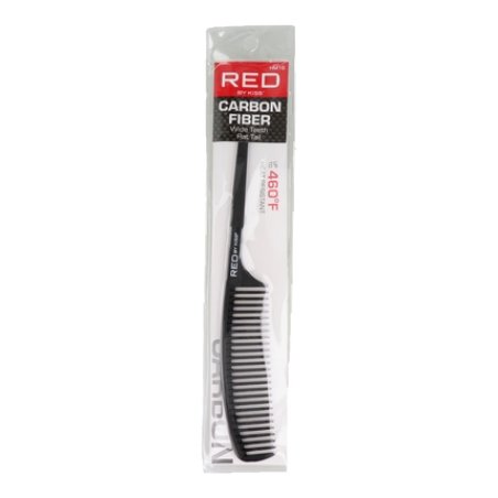 Red Kiss Carbon Wide Teeth Rat Tail Comb