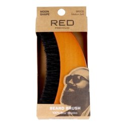 Red Kiss Premium Beard Brush Moon Shape - Ideal For Grooming And Styling Beards