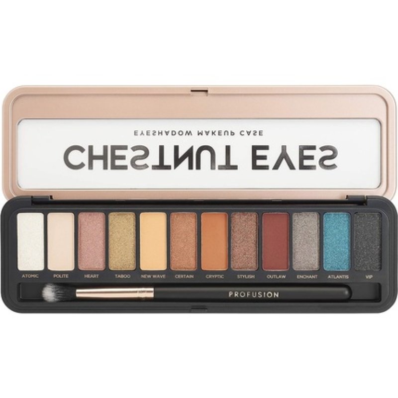 Profusion Cosmetics Pro Makeup Case Eyeshadow Palette for Chestnut Eyes