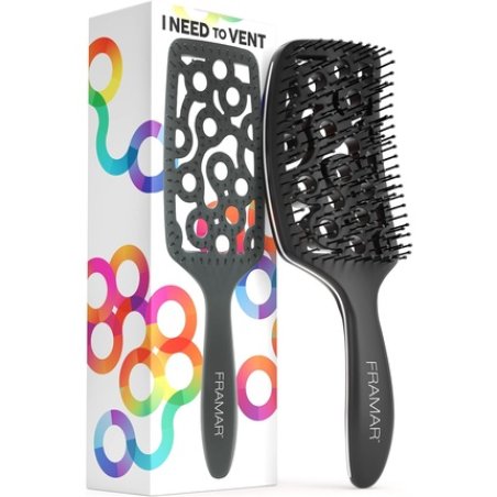 Framar Professional Vented Hair Brush for Curly Hair Women Black