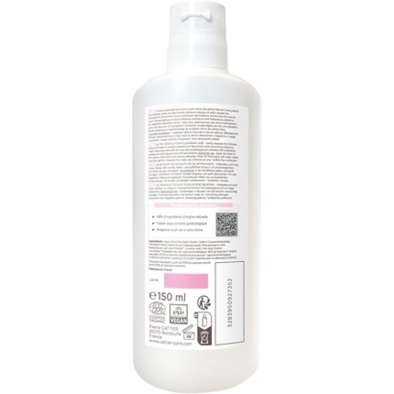 Cattier Gynea Girl Ultra Soft Intimate Toilet Foam Ages 3 to Puberty 150ml