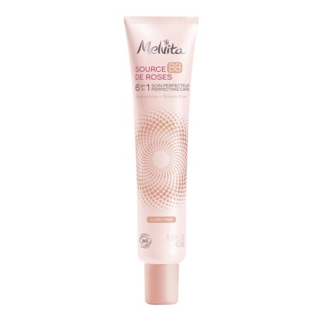Melvita BB Cream Source de Roses Light 100% Natural Pigments Certified Organic Silicone-Free Natural Coverage 6-in-1