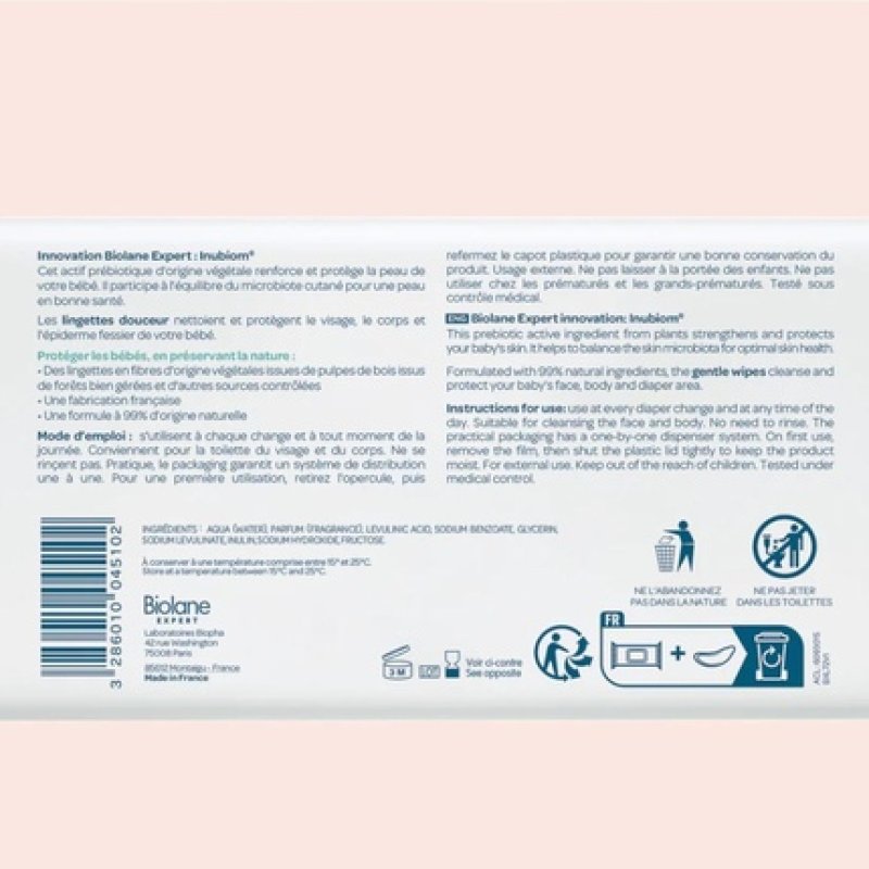 Biolane Expert Soft Wipes 72 Wipes