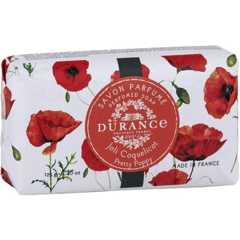 Durance Les Eternelles Pretty Poppy Perfumed Soap Bar 125g Enriched with Sweet