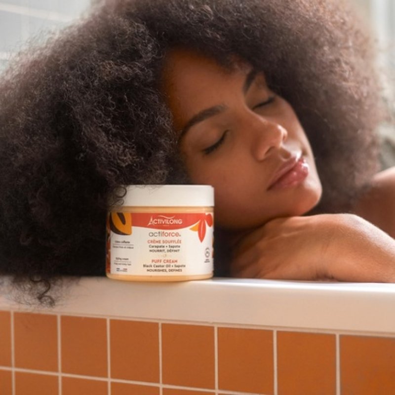 Actiforce Puff Cream Blow-Dry Cream Infused with Black Castor Oil and Sapote