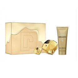 Paco Rabanne Lady Million Eau De Parfum Spray 100ml Set With Body Lotion 100ml And Miniature Eau De Parfum 5ml