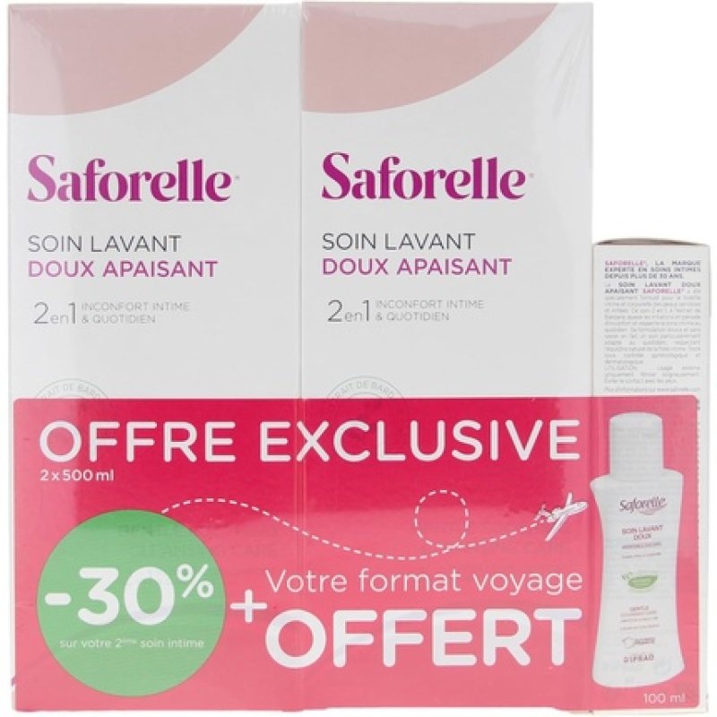 Saforelle Gentle Cleansing Care 2 x 500ml 1 x 100ml
