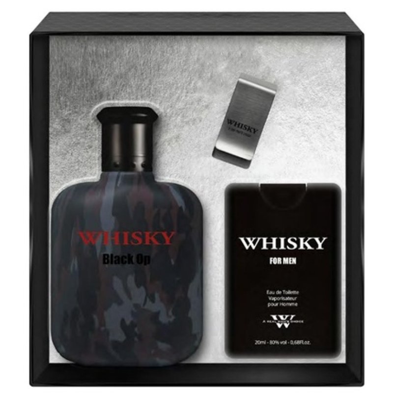 Evaflor Whisky Black Op Eau De Toilette Spray Set - 100ml And 20ml