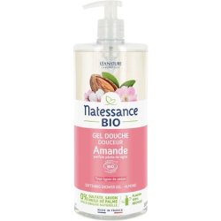 Natessance Organic Almond Shower Gel with Peach Fragrance - Sulphate-Free Soap-Free