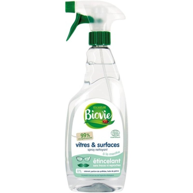 Biovie Glass Spray and Surfaces with Essential Mint Oil - Multifunctional