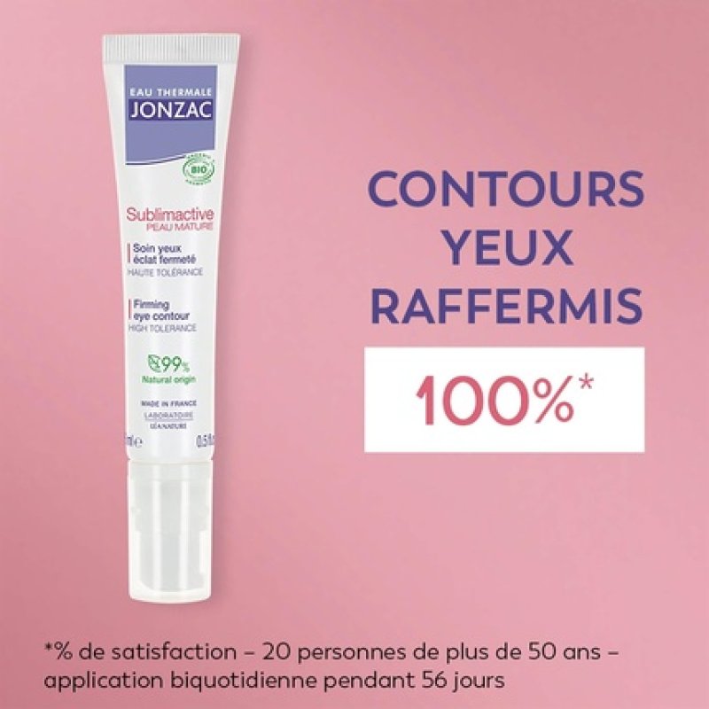Eau De Jonzac Sublimactive Mature Skin Firming Eye Contour Organic 15ml