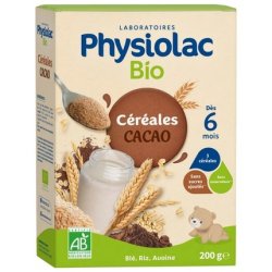 Physiolac Organic Cocoa Cereal for 6 Months 200g
