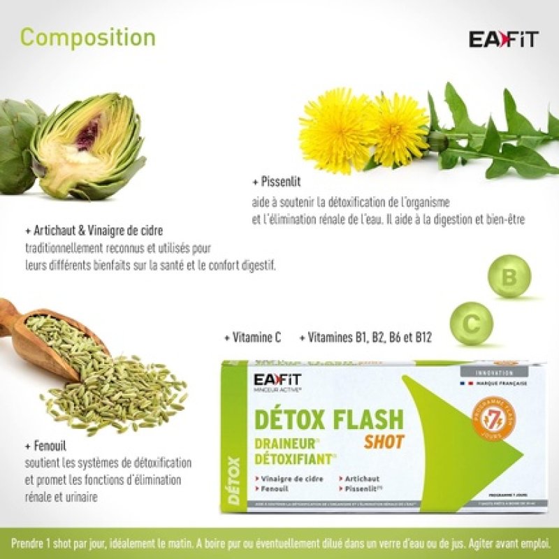 Eafit Minceur Detox Flash Shot - Drain and Detoxify with Apple Cider Vinegar